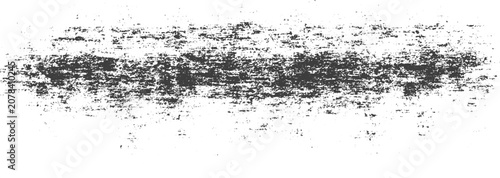 Quadro su tela Black Grunge Texture Vector of a Distressed Horizontal Brush Stroke with Worn In