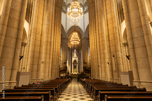 Interior of church Catedral Sé Brazil
