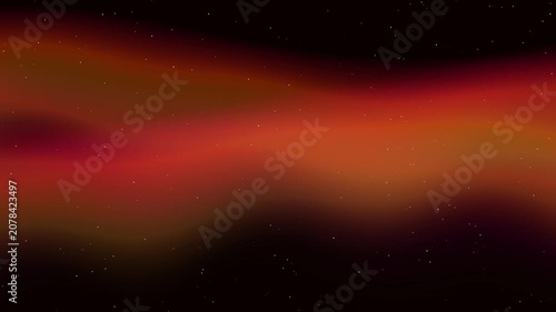 Cosmic Aurora Dance Swirling Red Orange Nebula Stars Gentle Motion