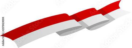 Obraz na plátne Ribbon Indonesian Flag Ilustration