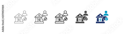 Cuadro en lienzo bank account icon set consisting of multiple styles vector illustration