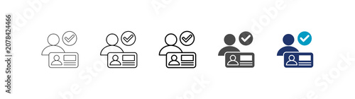 authorization icon set consisting of multiple styles vector illustration. editable stroke