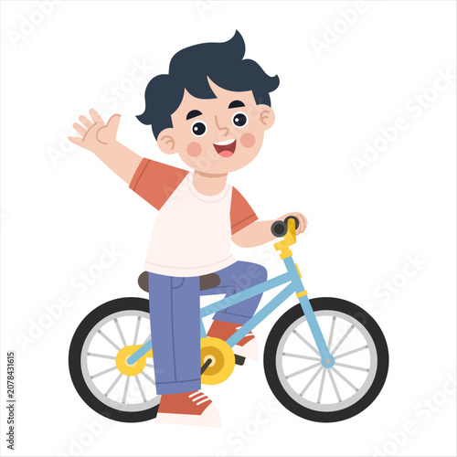 Boy Riding a Bicycle
