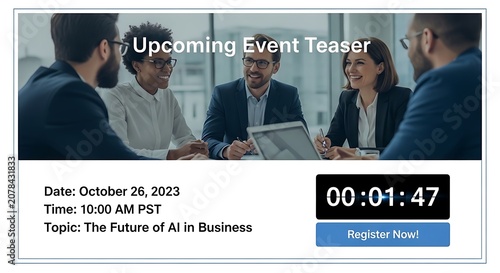 Join us for an insightful event on October 26, 2023, at 10 -00 AM PST, exploring the future of Artificial Intelligence in the business world.