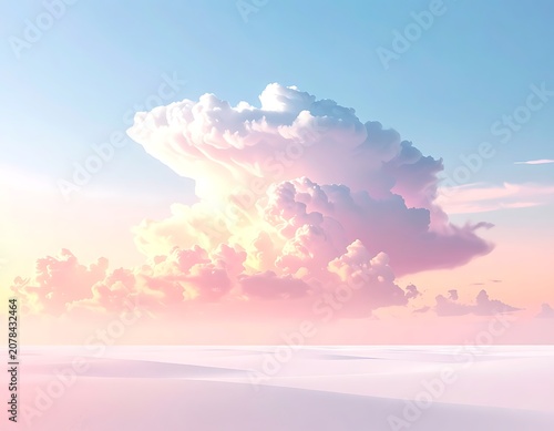 Beautiful cumulus clouds at sunset sky.