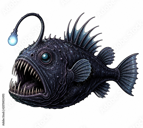 vector illustration of a angler fish