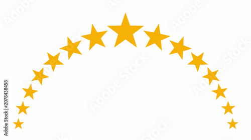 A curved arc of golden stars symbolizing achievement, recognition, and excellence, set against a clean white background