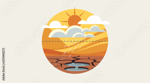 Vibrant Sunset Over Rolling Hills and River.