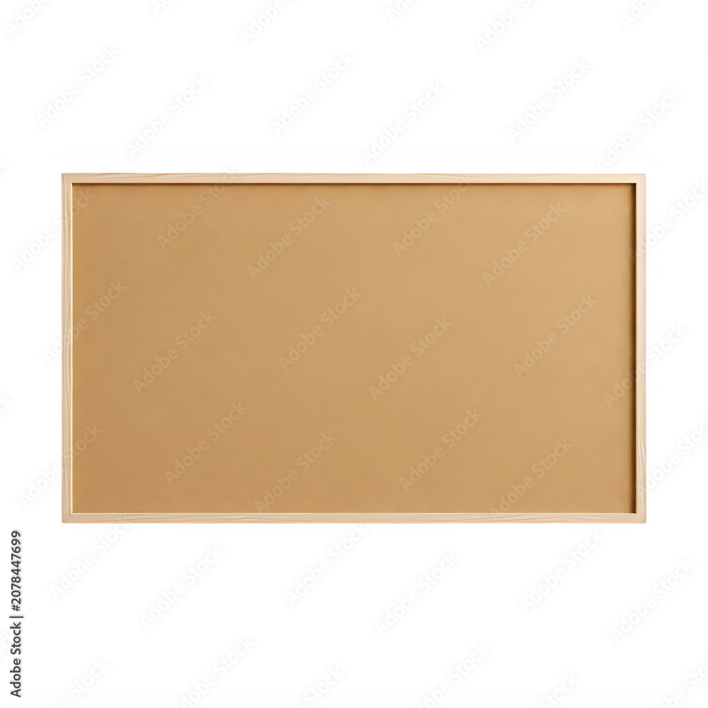 Fototapeta premium Horizontal blank cork bulletin board with wooden frame mockup