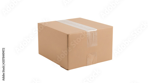Brown cardboard box sealed