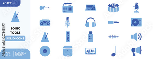 Konstfotografi Studio Audio Gear icon set