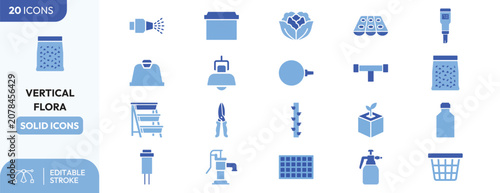 Obraz na płótnie Urban Greenhouse Tools icon set