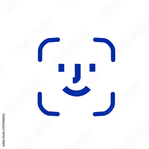 Face Recognition Icon for Security and Authentication