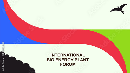 Foto Modern renewable energy banner with abstract landscape for bioenergy conferences, sustainability campaigns and green technology events