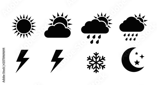 Konstfotografi Weather icons set