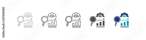 Cuadro en lienzo benchmarking icon set consisting of multiple styles vector illustration