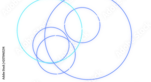 Fotografie abstract geometric background png, several overlapping blue and cyan circles of various sizes, some partially transparent, against a plain background
