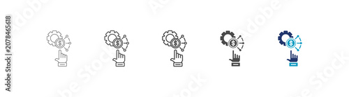 Bild auf Leinwand control icon set consisting of multiple styles vector illustration