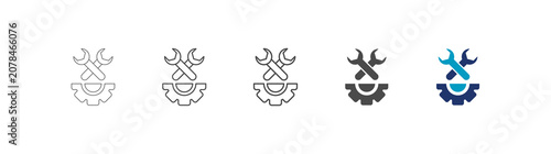 equipment icon set consisting of multiple styles vector illustration. editable stroke