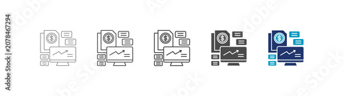 marketable icon set consisting of multiple styles vector illustration. editable stroke