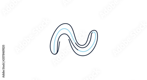Obraz na płótnie Simple White Wavy Line Illustration.
