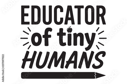 educator of tiny humans logo with pencil and apple
