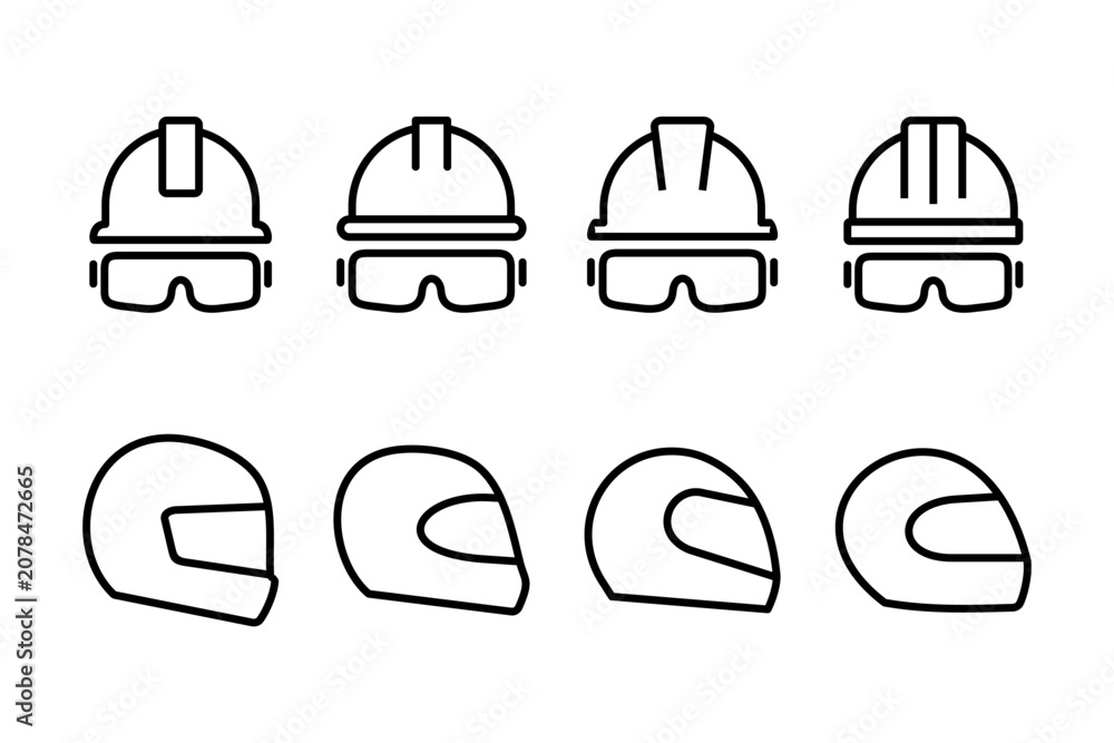 Fototapeta premium Helmet icon vector illustration. Motorcycle helmet sign and symbol. Construction helmet icon. Safety helmet