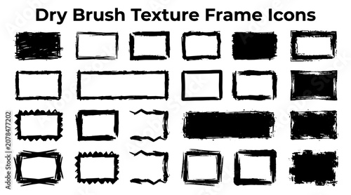Tableau sur toile A variety of rough, hand-painted dry brush frames and borders in different shapes and sizes
