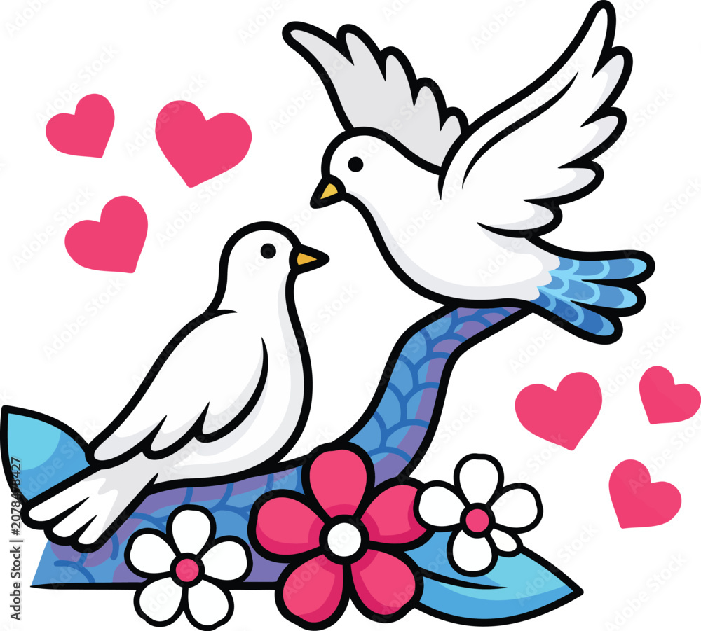 Fototapeta premium dove with heart