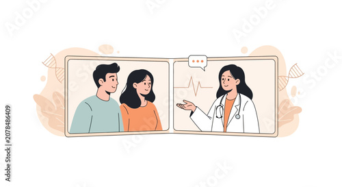 Telemedicine Consultation: Couple Video Calls Doctor Online