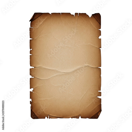 Old torn vintage parchment paper with rough edges