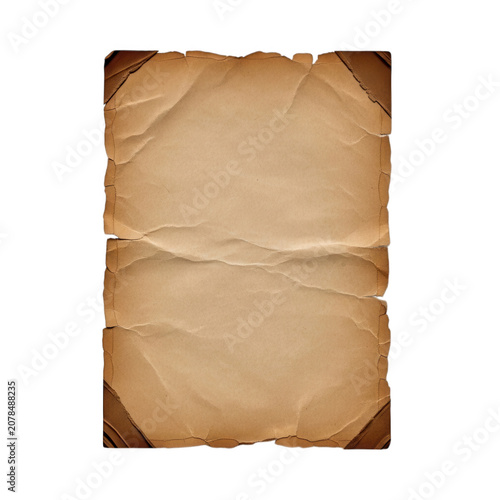 Old crumpled brown paper texture background
