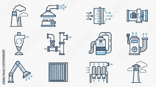 Cuadro en lienzo Corporate of Industrial Air Pollution Control and Emission Reduction Equipment i