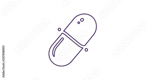 Bild auf Leinwand Simple Line Drawing of a Capsule.