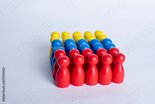 Venezuelan flag created with colorful peg figures representing national identity and unity