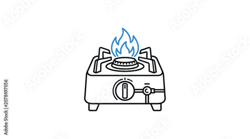 Single burner portable gas stove.