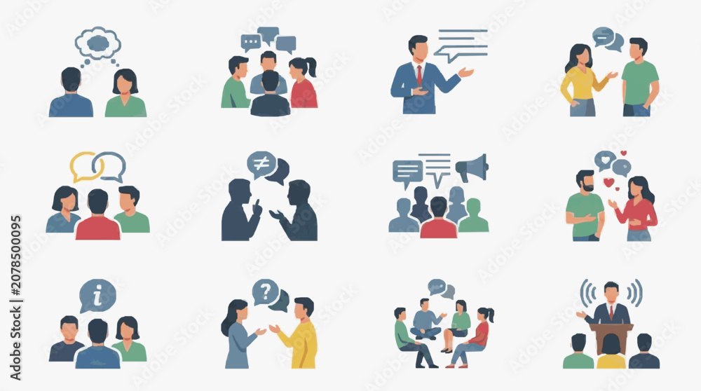 Fototapeta premium Communication and Interaction Icons.