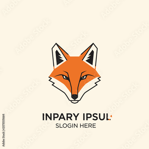 Orange Fox Head Logo Design.
