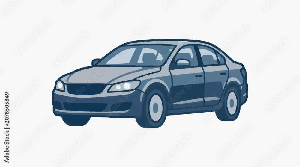 Fototapeta premium Modern Sedan Car Illustration.