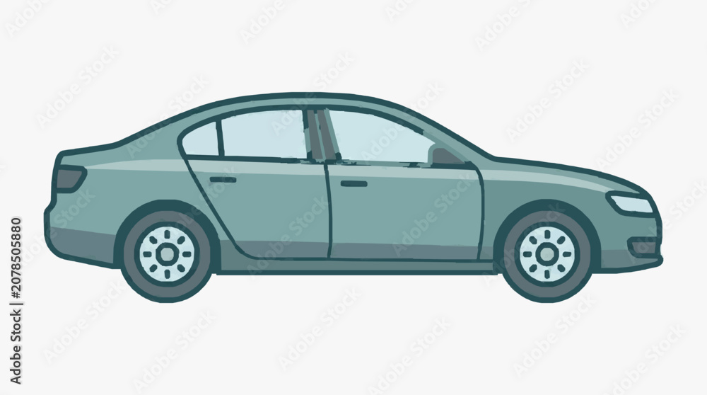 Fototapeta premium Modern Sedan Car Illustration.
