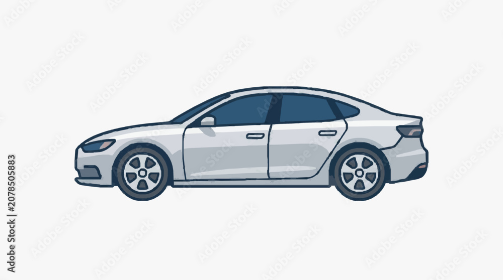 Fototapeta premium Modern Sedan Car Illustration.