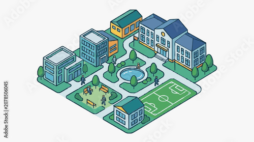 Modern School Campus Layout.