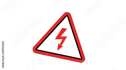 2d Animation caution alert risk safety danger road warning sign sign symbol animated motion graphic footage with alpha channel or transparency background