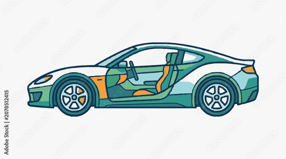 Fototapeta premium Modern Sport Coupe Interior Design.