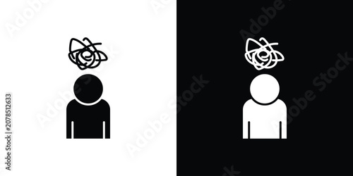 Canvastavla Mental disorder icon line design series