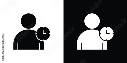Tableau sur toile Office hours icon line design series