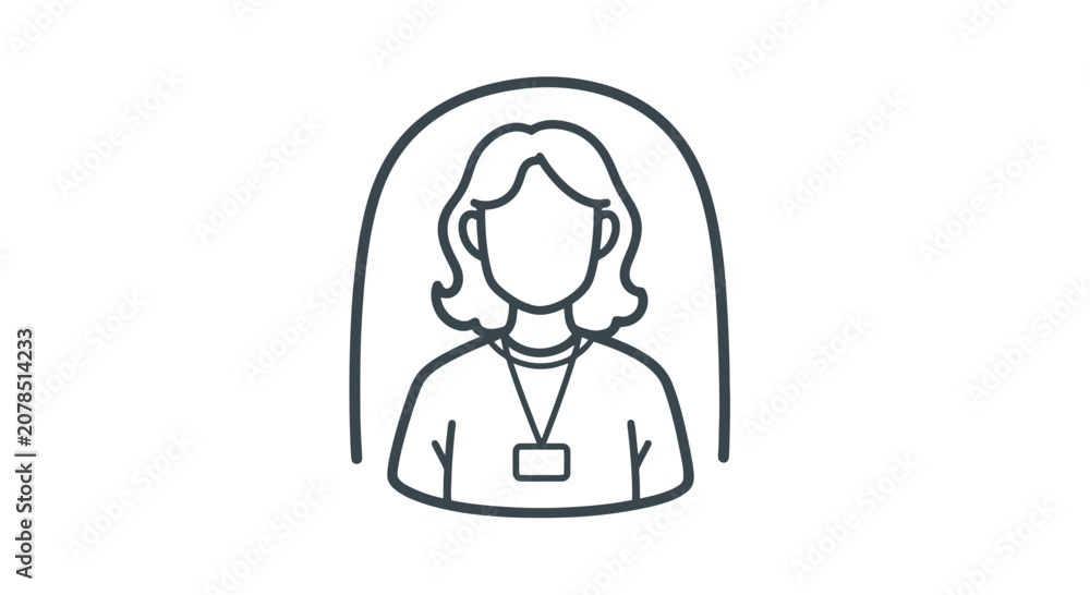 Fototapeta premium Simple Line Drawing of a Woman.