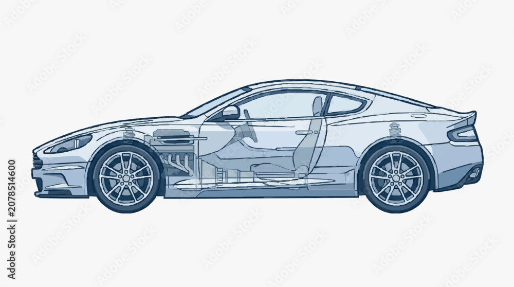 Fototapeta premium Modern Sports Coupe Interior Design.