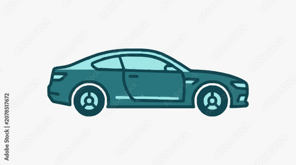 Fototapeta premium Modern Sporty Car Concept Illustration.