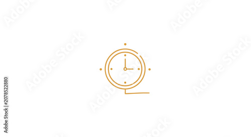 Canvastavla Simple Gold Clock Face with Hour Hand.